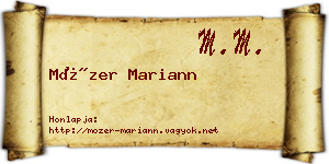 Mózer Mariann névjegykártya