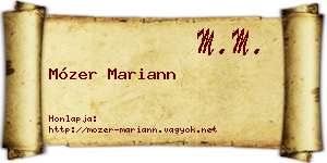 Mózer Mariann névjegykártya