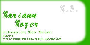 mariann mozer business card